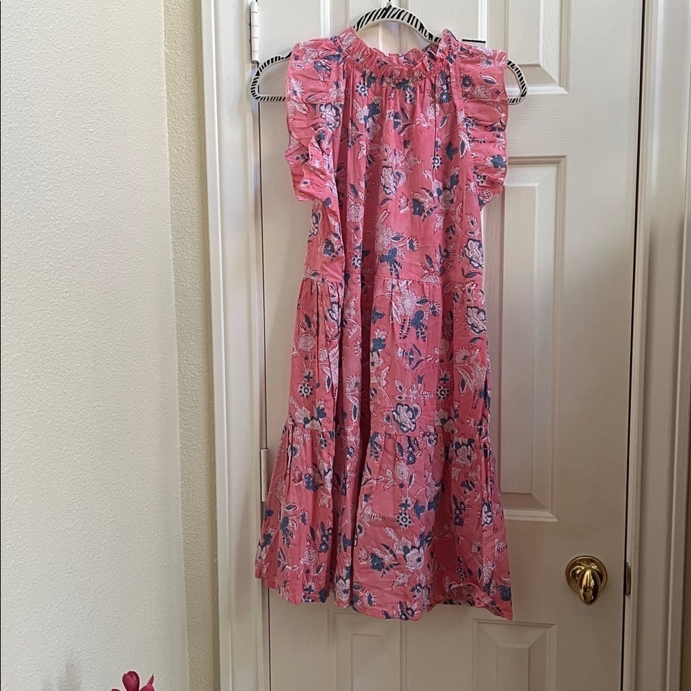 The Fox and the Mermaid Block Printed Calla Dress peony Women's Size Medium - Picture 2 of 8